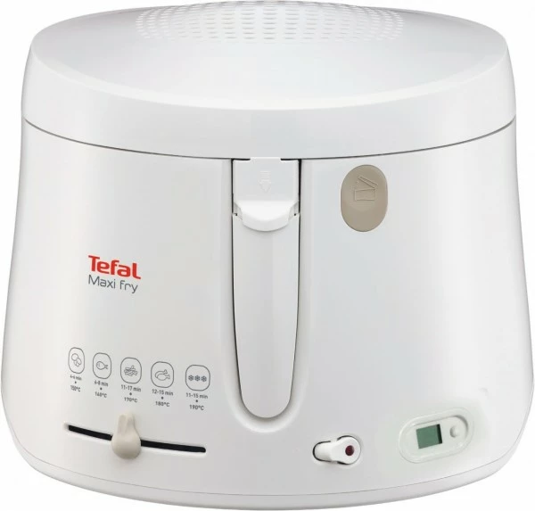 Fritteusen Tefal FF1001 MaxiFry Mit Timer Fritteuse Weiß/greige 1 Fritteusen Tefal FF1001 MaxiFry Mit Timer Fritteuse Weiß/greige