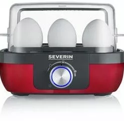 Severin EK 3168 Eierkocher Edelstahl/rot-metallic/schwarz